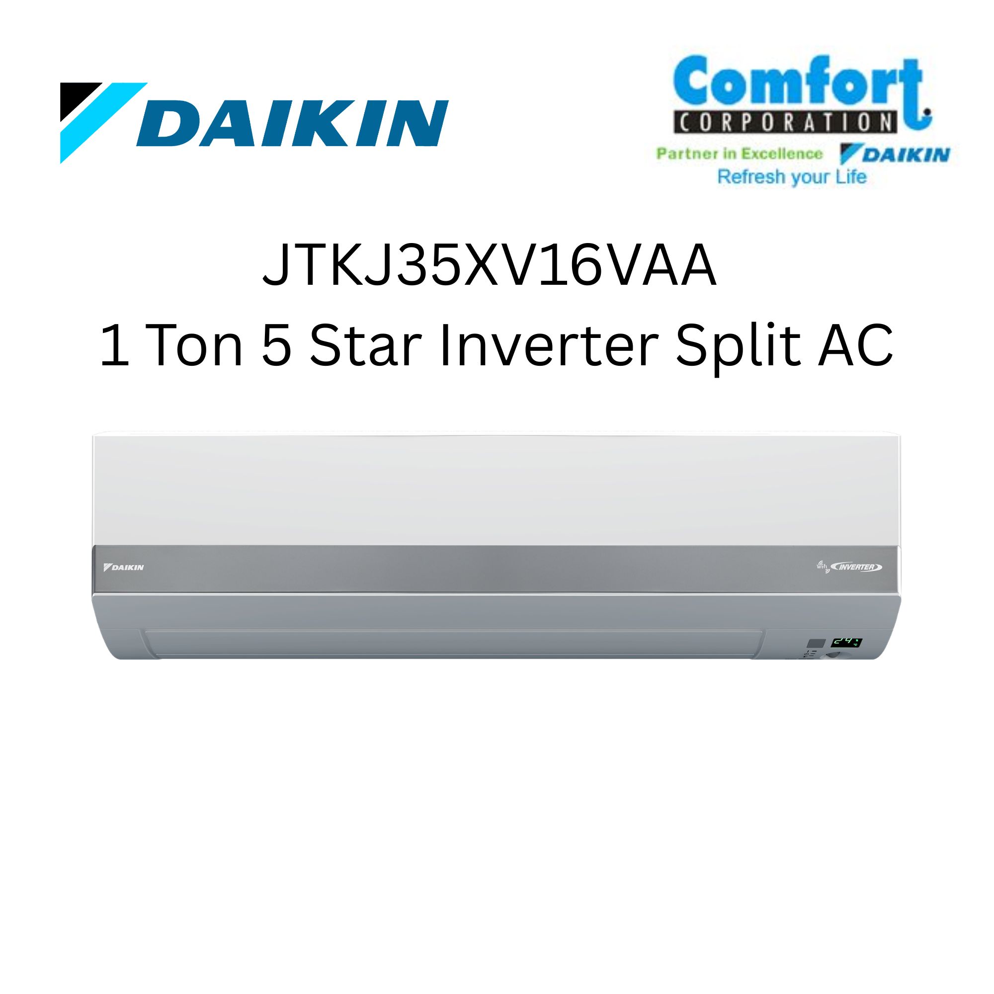 1 Ton 5 Star Inverter - Daikin Split AC - JTKJ35XV16VAA