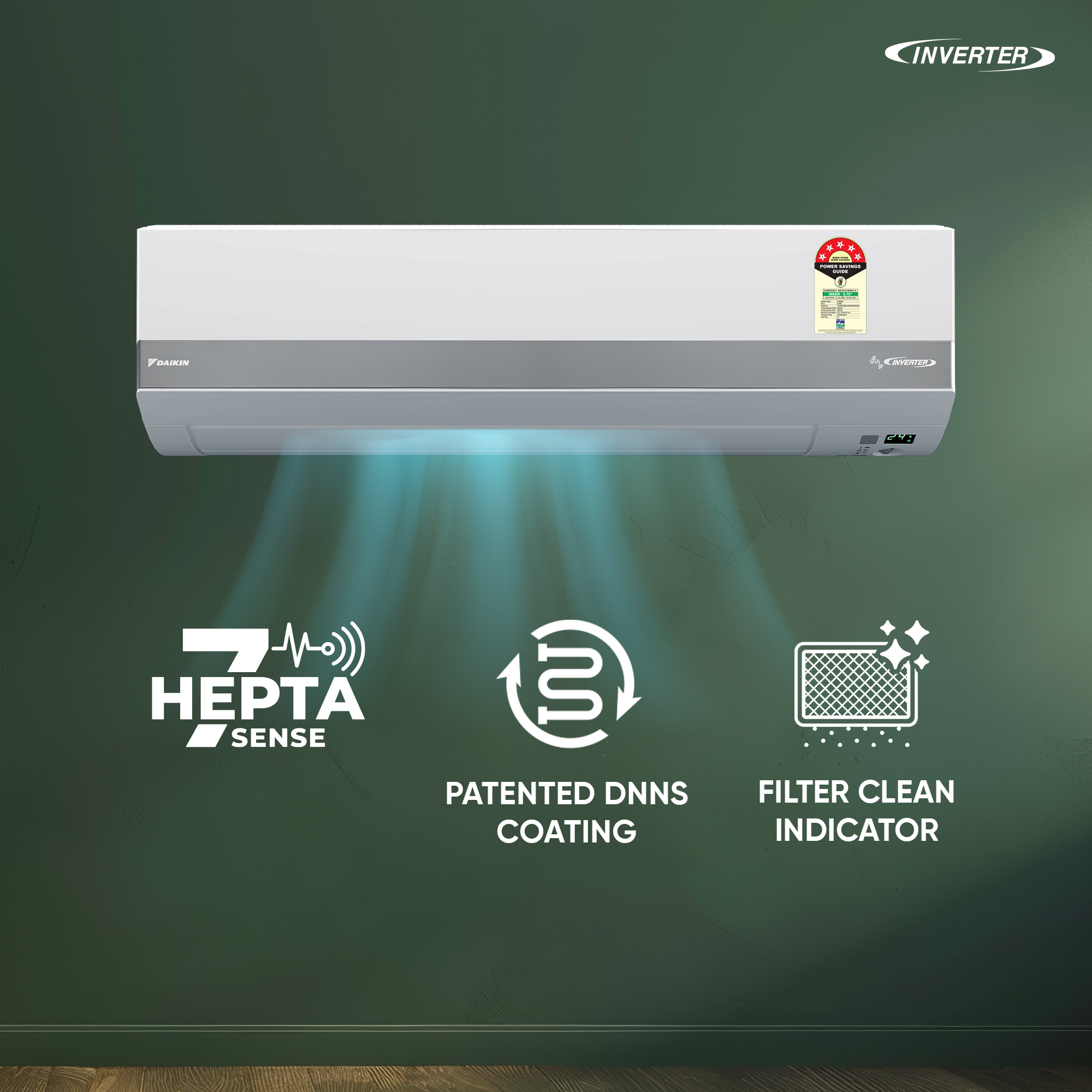 1 Ton 5 Star Inverter - Daikin Split AC - JTKJ35XV16VAA - Image 5